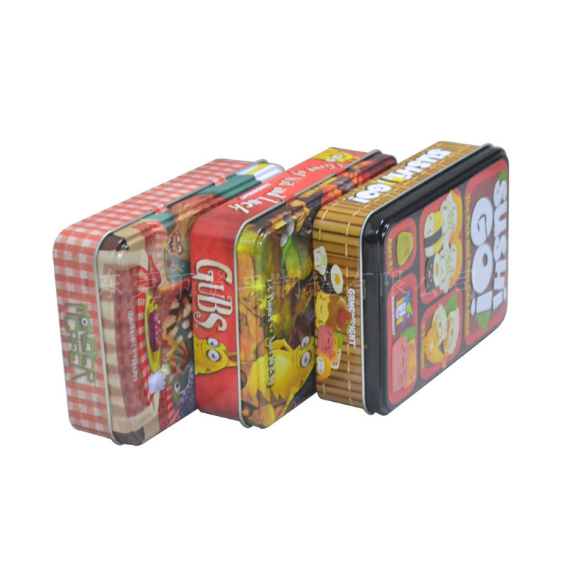 动漫铁盒 精美浮雕铁盒 儿童小收纳盒 方形挂铰翻盖铁盒 礼物铁盒