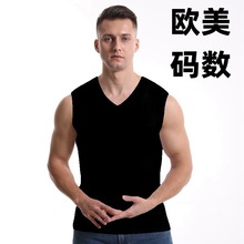 欧美码跨境男女士冰丝背心健身坎宽肩跑步运动款无痕速干内外穿