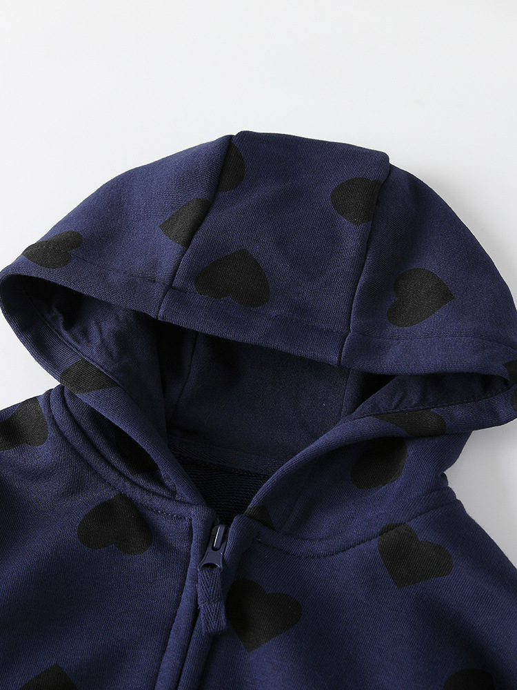 Cross-border malwee chaqueta de niña otoño y invierno nuevo estilo europeo y americano chaqueta con cremallera encapuchada camisa de niña adorable