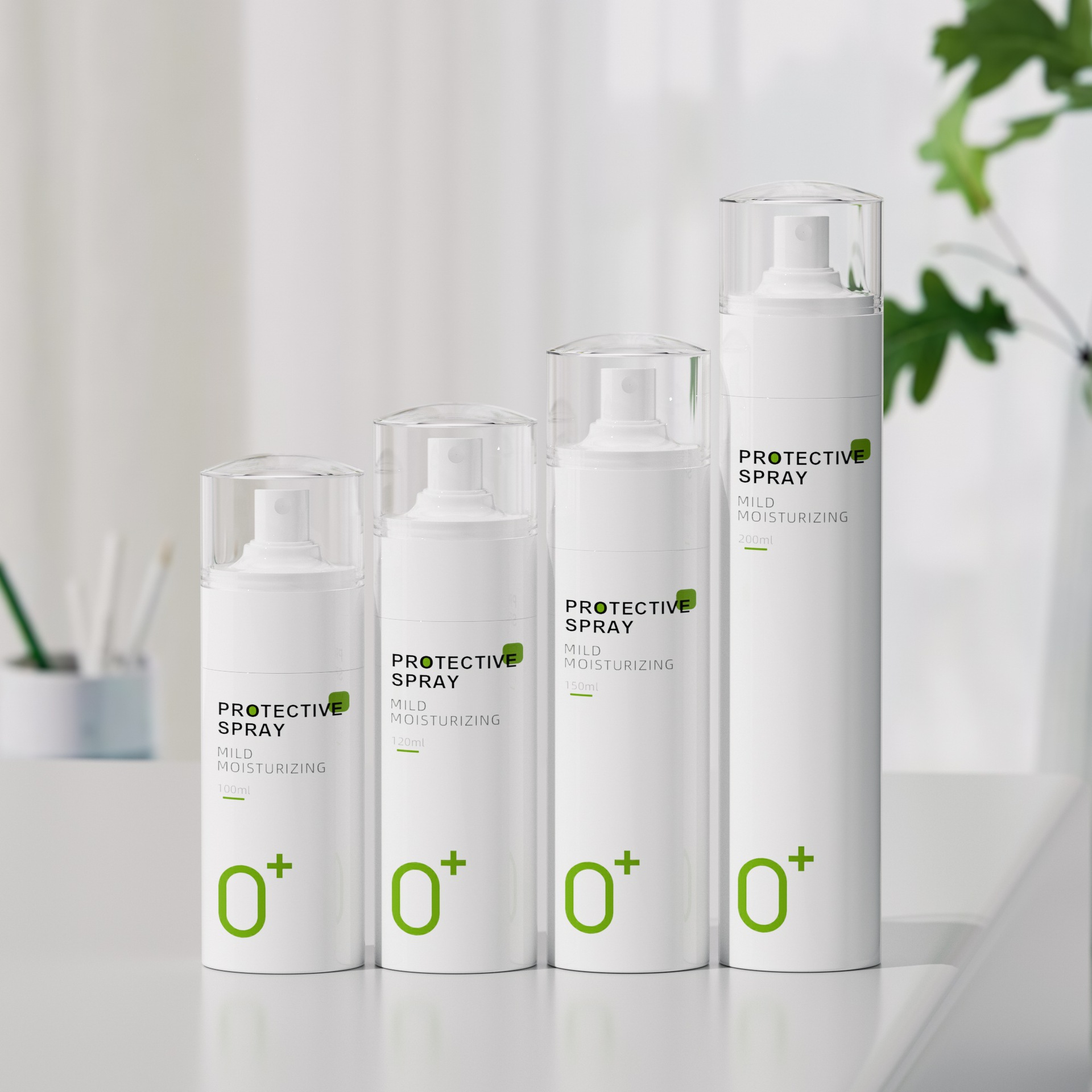 现货100ml120ml150ml200ml白色护肤品塑料喷瓶分装圆罩保湿按压瓶