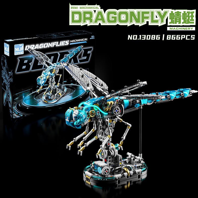 Unicornio mecánico ballena modelo de dinosaurio decoración luminosa ensamblaje bloques de construcción juguetes explosivos transfronterizos