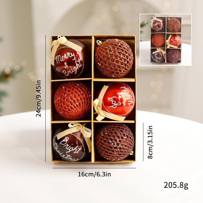 Nueva bola de Navidad de color café árbol de plástico estrella de decoración de árbol de Navidad colgante decoración de Navidad colgante