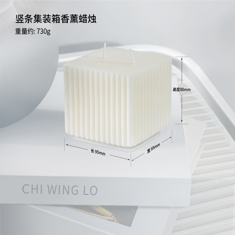 40 velas de aromaterapia de arte de estilo nórdico, modelos calientes, líneas hechas a mano, velas creativas geométricas blancas