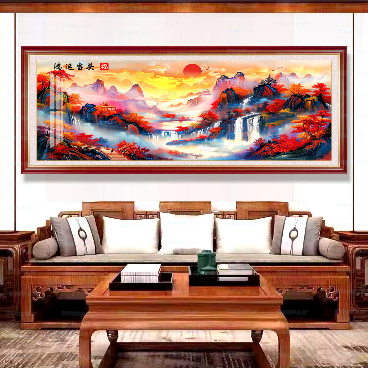 Mona Lisa Real Crucifixion Fate de la montaña y el río edición clásica gran colección de pintura decorativa bordada a mano