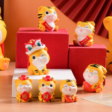 虎年树脂摆件 发财虎年车载摆件虎年礼物可爱小老虎吉祥物摆件