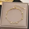 【5128】 Double -layer block bracelet golden color