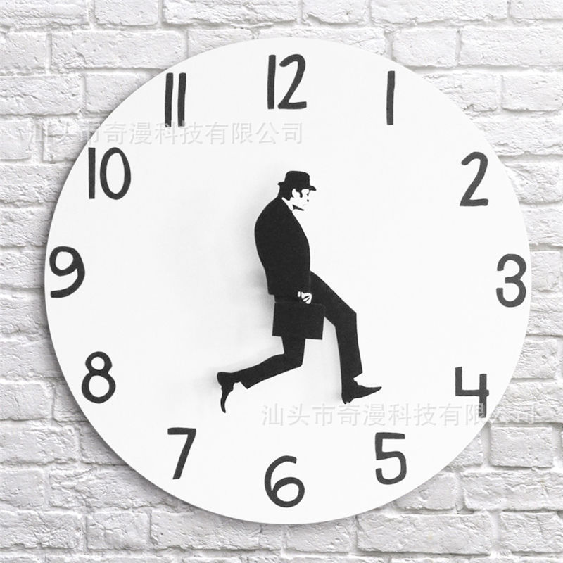 Walking comedian clock funny wall clock