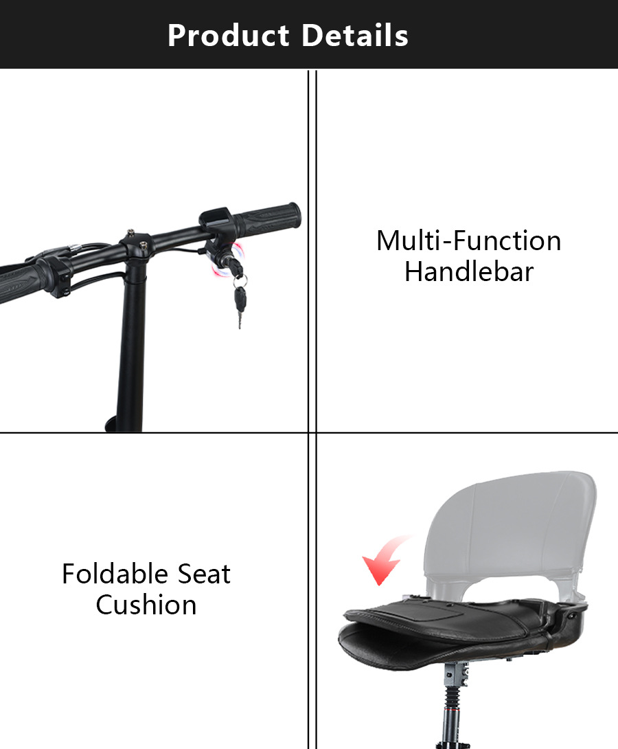 Cross-Border Amazon Dropshipping Aluminum Alloy Lightweight Folding Electric Three-Wheel Scooter for the Elderly Home Lithium Battery Car