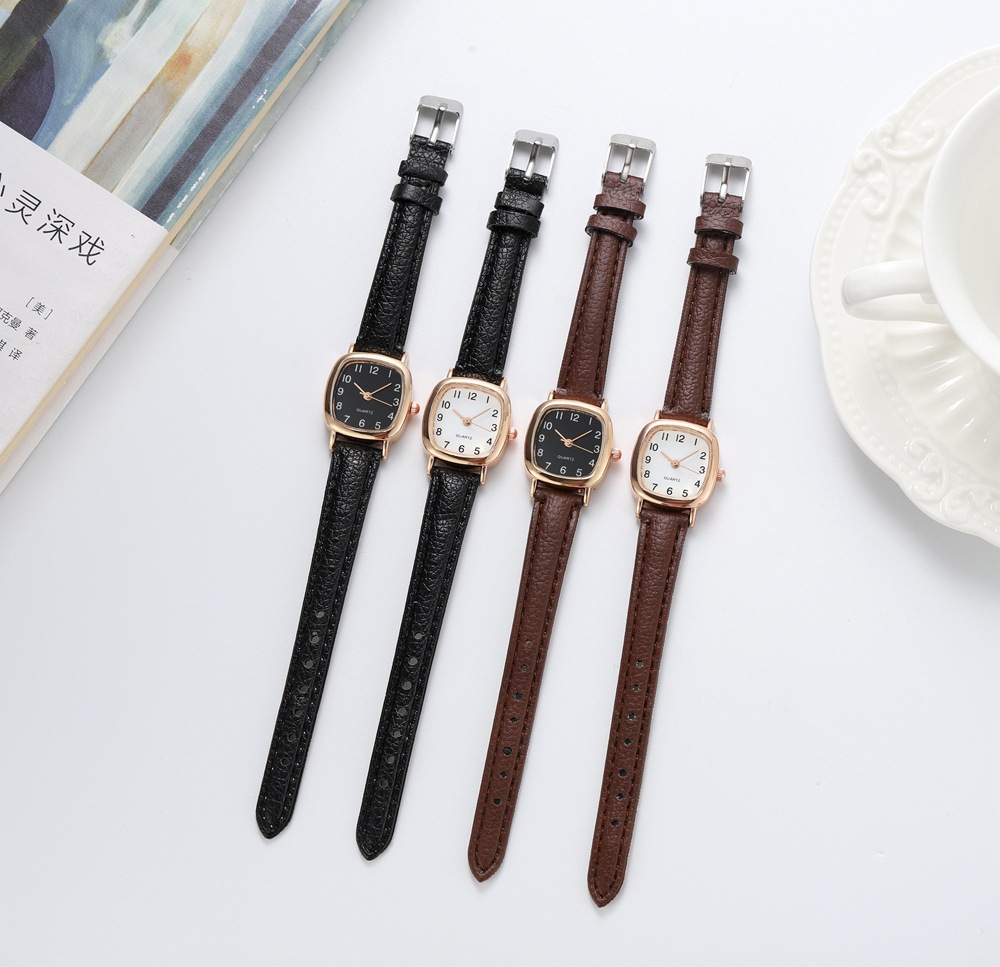 Pinduoduo alloy belt quartz square small dial fashionable women's minimalist digital time watch_voghion.com