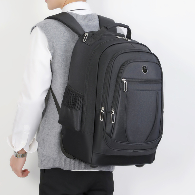 New Foreign Trade Oxford Cloth Backpack for Men and Women, Business Laptop Backpack with Trolley, Suitable for Middle and High School Students, Travel School Bag