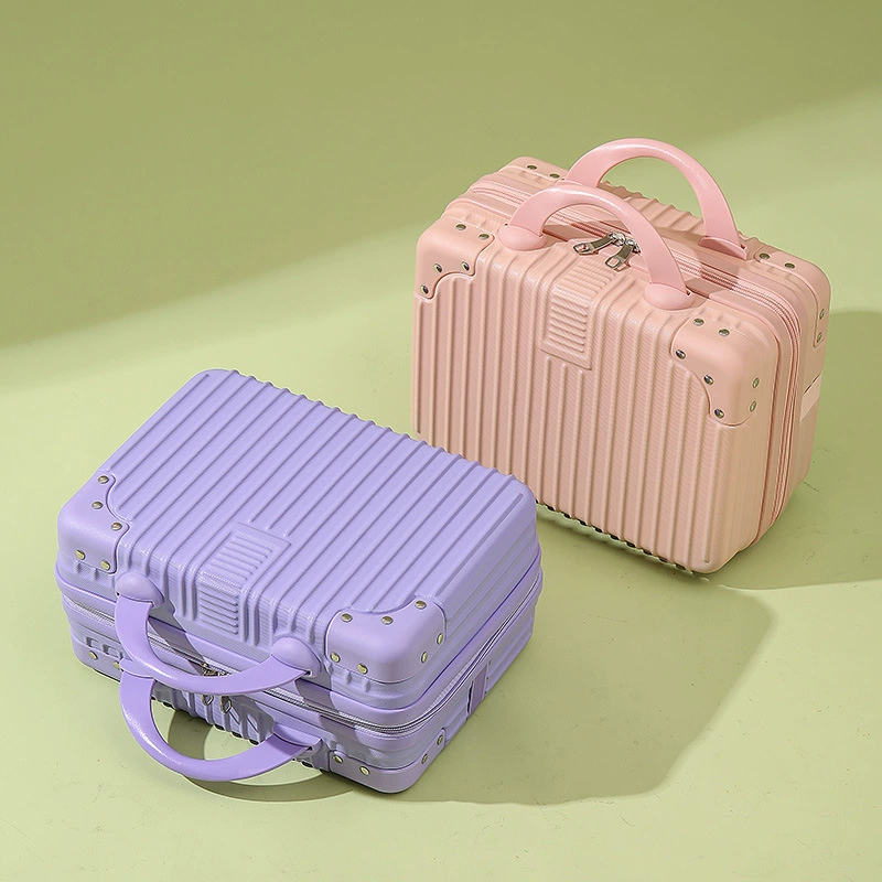 Mini Makeup Suitcase, 14-inch Portable Storage Box, Hard-shell Organizer with Password Lock