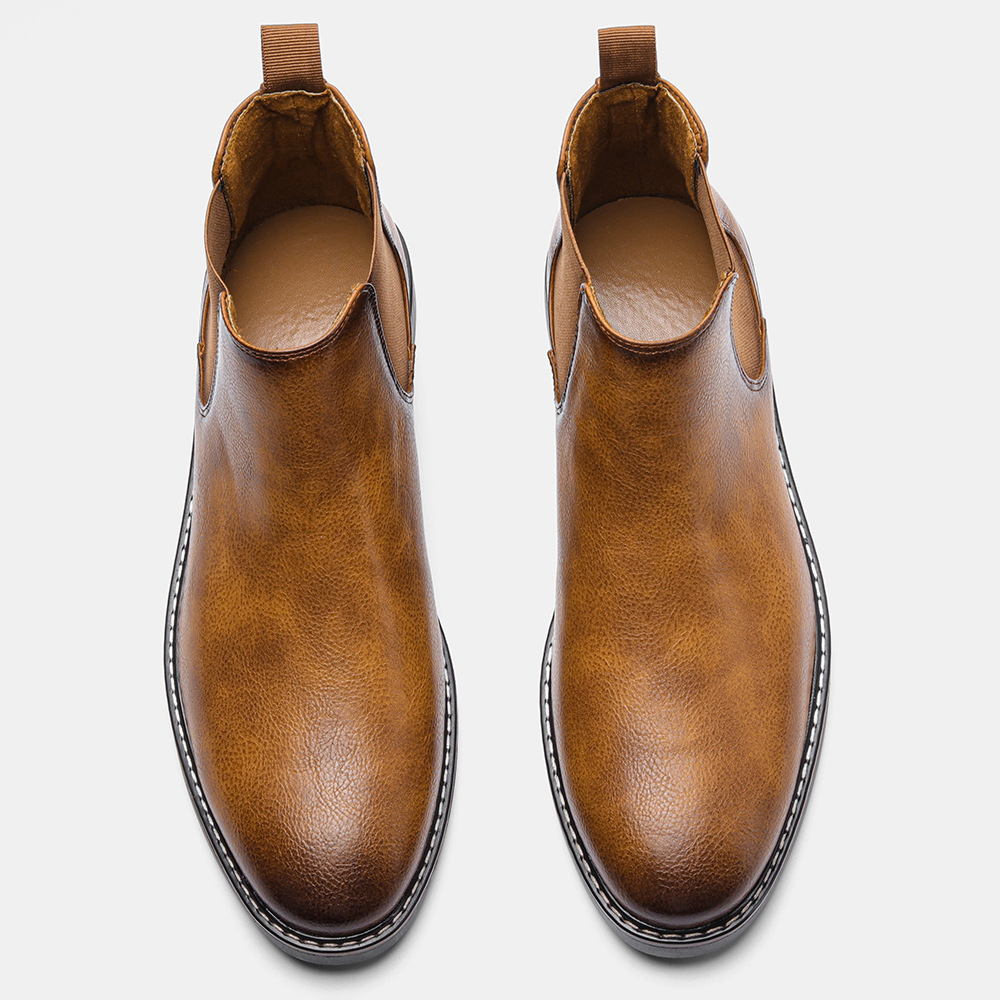 Herren Britische Herrenschuhe Polnische Farbe Mode Retro Herren Übergröße Stiefeletten Stiefeletten_voghion.com