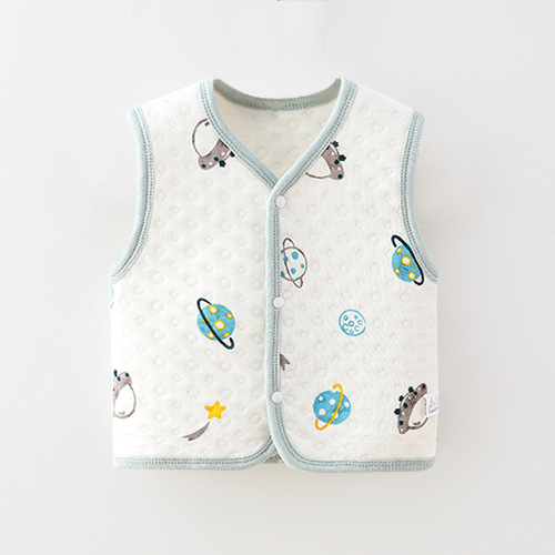 HP Baby Vest Spring/Autumn Waistcoat Pure Cotton Vest for Children Western-style Baby Warm Sleeveless Jacket Anyang Children's Clothing