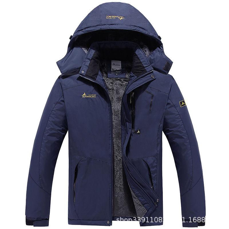 Invierno al aire libre de los hombres más tamaño chaqueta forrada de lana de las mujeres engrosada a prueba de viento resistente al frío cálido montañismo ropa de pesca hombres