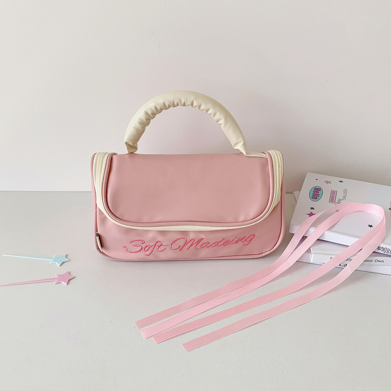 見栄えの良いかわいい女の子のポータブル化粧品バッグバレエスタイルの大容量スキンケア製品収納バッグ旅行用トイレタリーバッグ|undefined
