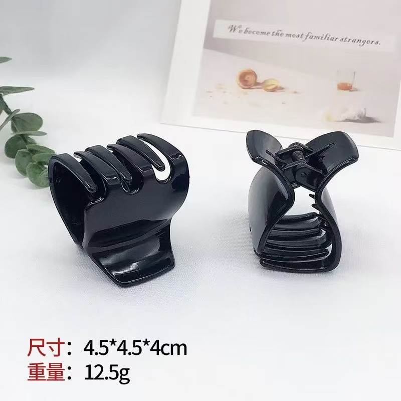 4cm Medium-Sized Square Hair Clip, Simple Black Claw Clip, Vertical Clip, DIY Handmade Accessory, Hair Claw for the Back of the Head, Ponytail Clip