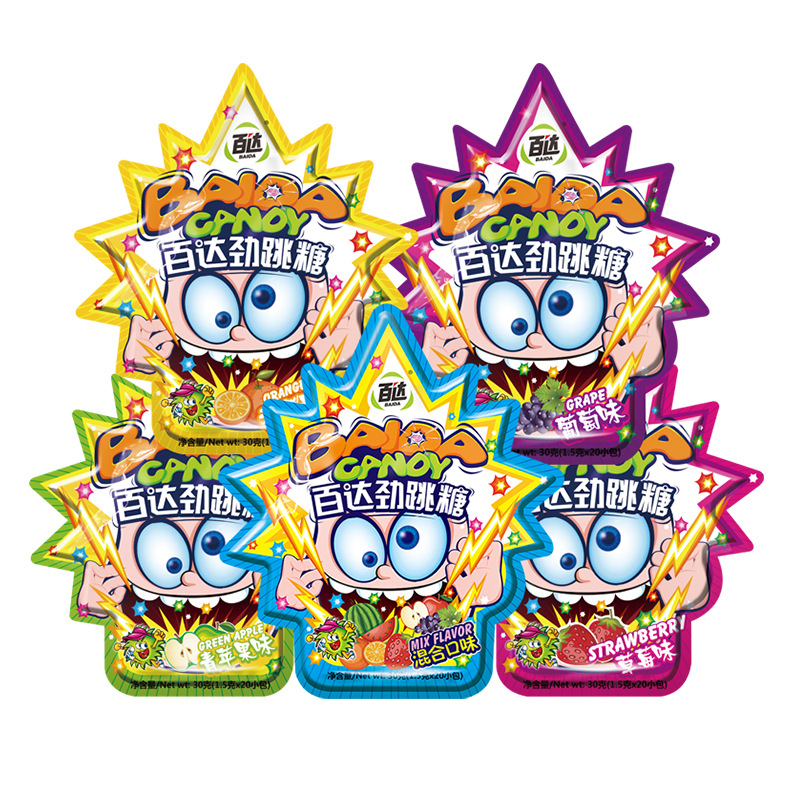 30g跳跳糖百达劲跳糖8090后小零食批发挂条爆炸糖果儿童混合口味