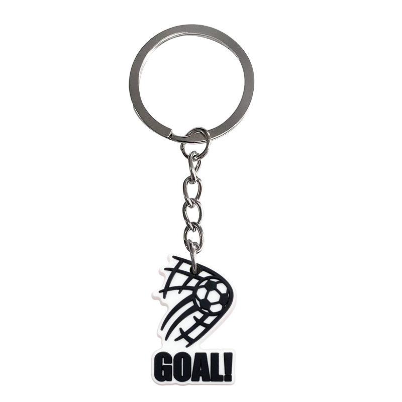 Keychain de fútbol DIY mochila colgante accesorios de llaver bolsas de PVC accesorios de bolsas de goma blanda temu