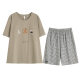 Lyocell Iced Cotton Men's Pajamas Summer Short-sleeved Shorts plus size Tens Cotton Home Clothes suit