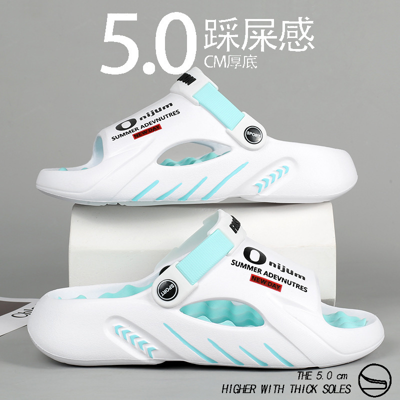 Zapatillas de coco para hombres de verano antideslizantes y resistentes al desgaste, zapatillas rojas para conducir, zapatos de agujero de tamaño grande