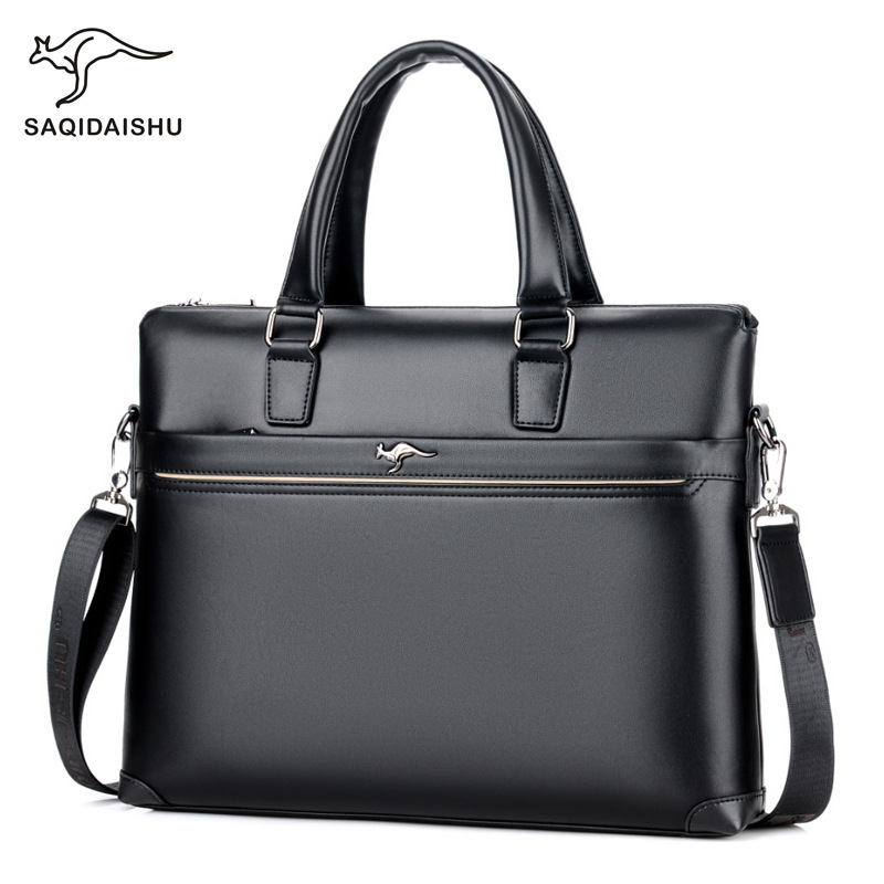 Sachy Kangaroo Business Bag Men's Handbag Large Capacity Shoulder Handbag Men's Briefcase Casual Computer Bag