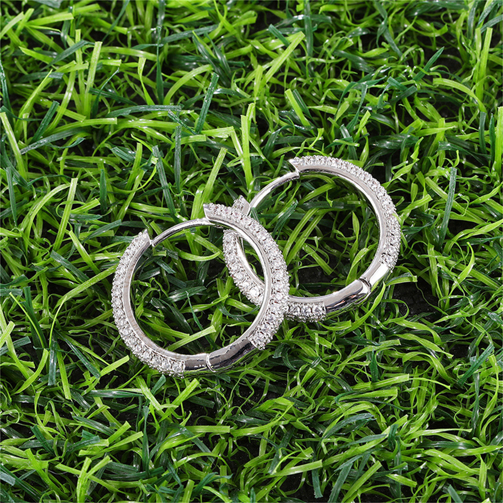 Brand big hoop earrings hip-hop style with zircon