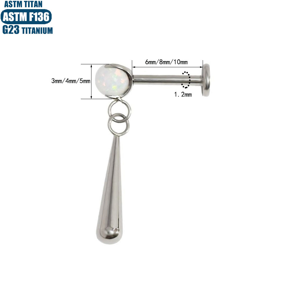 Silver pointed spike labret stud material detail
