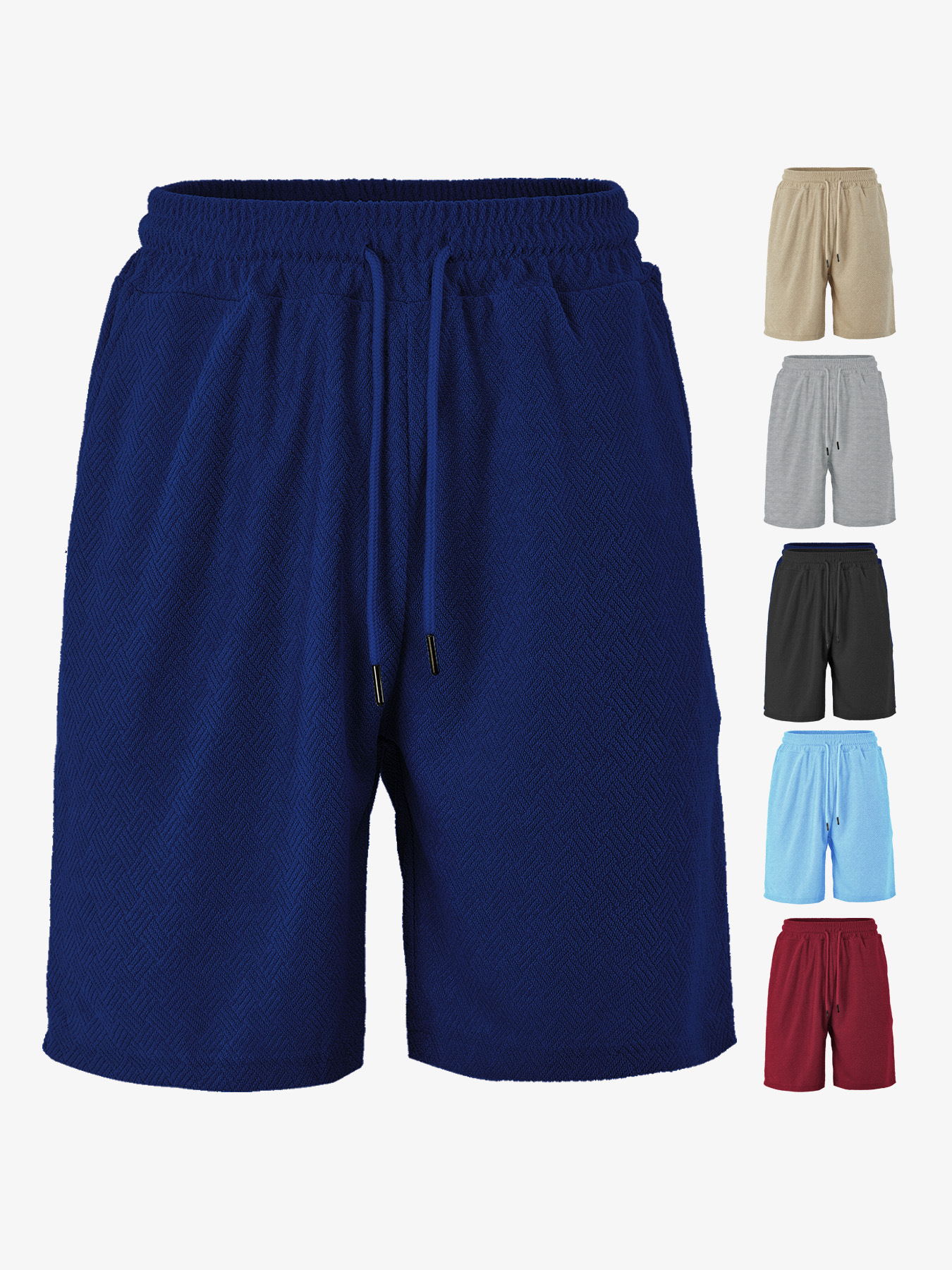 Europa y América transfronterizos TK paleta de verano relajado cómodo transpirable toallas Jacquard de color sólido pantalones cortos casuales de hombre