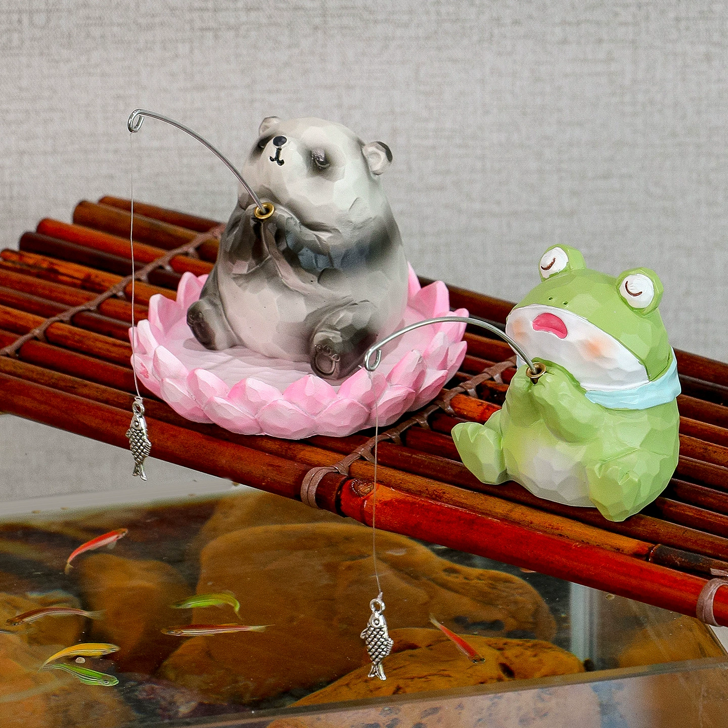 Модная лягушка, рыбалка, котенок, украшение для рыбалки, микропейзаж, украшение для аквариума во дворе, милая панда, волонтер, чтобы быть на крючке