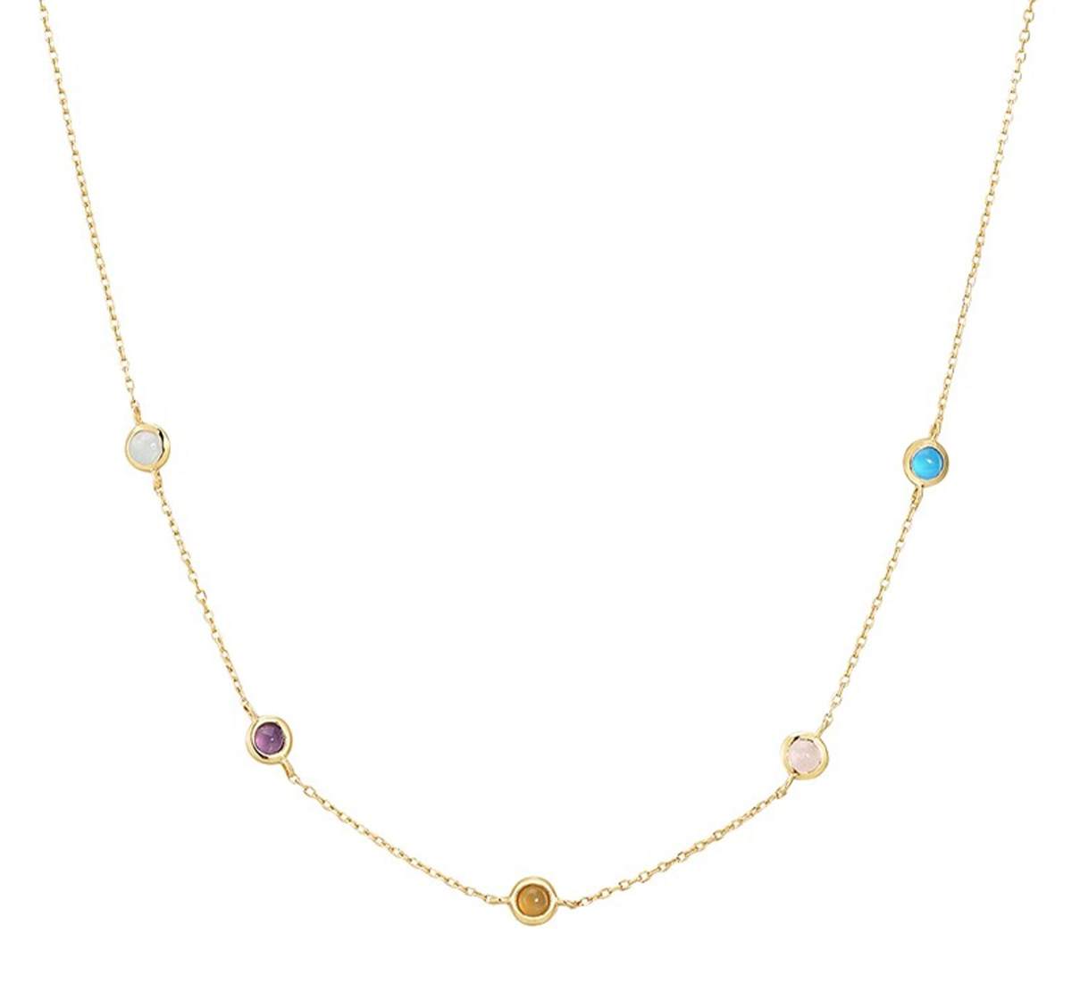 Holiday, Daily Occasion Copper Material Geometric Pattern Copper 18K Gold Plated Plating Inlay Geometric Agate Pendant Necklace