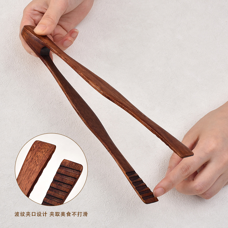 Clip de comida Nanmu Restaurante buffet clip de barbacoa cocina hogar portátil fabricante de clip de comida para hornear logotipo al por mayor