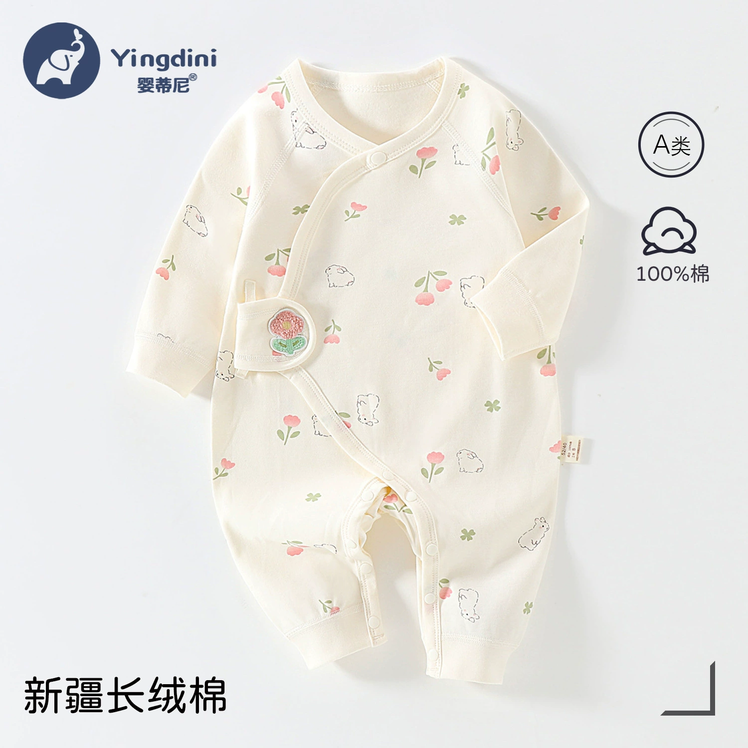 Новорожденный хлопковый комбинезон, одежда для новорожденных на все сезоны, дышащая двойная подкладка, одежда-монашки, помповые