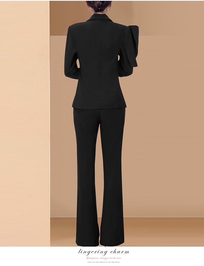 GraceChic 4282 New Fashionable Slimming Red Suit Women's Goddess Style Blazer + High Waist Pants Two-Piece Set_voghion.com