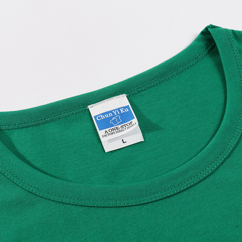 180g32 35% algodón 65% fibra de poliéster transpirable no deformación cuello redondo manga corta publicidad camiseta logotipo personalizado