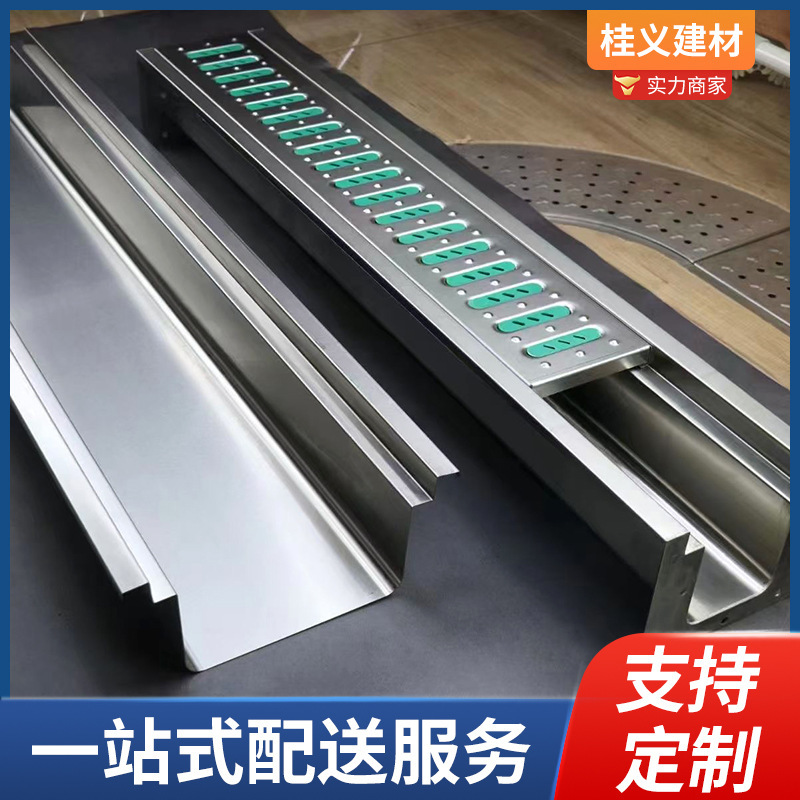 304 Stainless Steel Drainage Ditch Commercial Kitchen Hotel Restaurant Finished Sewer Stainless Steel Drain Cover
