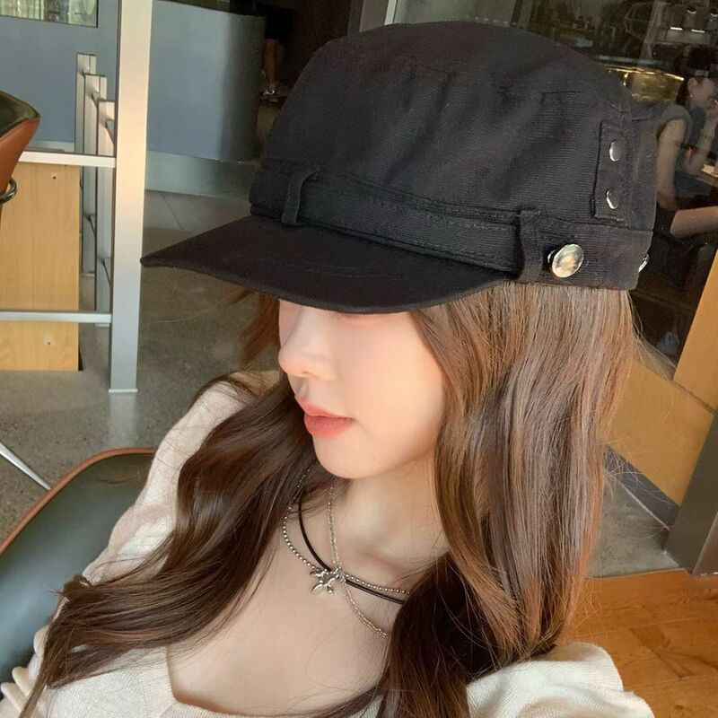 【Tou】新款豹纹时髦小众平顶鸭舌帽女复古街头潮流休闲百搭高品|undefined