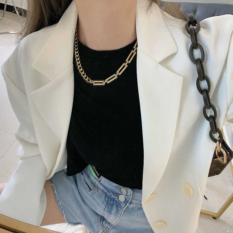 1 Piece Quantity Street Occasion Retro Geometric Titanium Steel Necklace