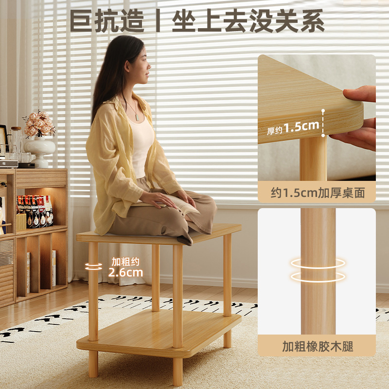 Mesa pequeña, sofá, varios hogares, sala de estar, mesa de té, alquiler, estante de cabecera, mesa cuadrada de madera sólida, simple