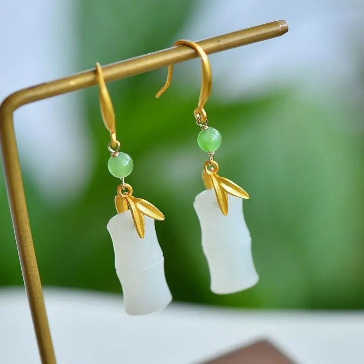 Moisturizing bamboo retro earrings from Qinghai province made from…