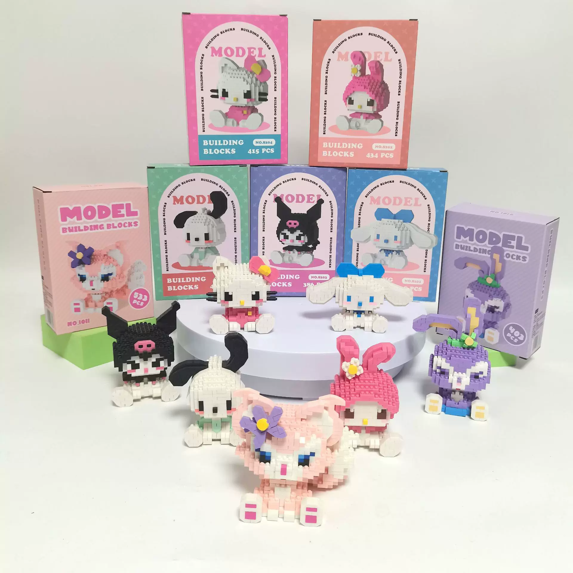 跨境兼容乐高微颗粒积木卡通公仔三丽鸥儿童益智拼装玩具礼物批发