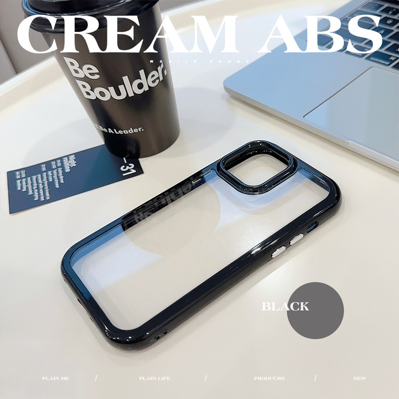 クリーム色のiPhone16ProMax、iPhone15、iPhone13、iPhone14、iPhone17対応のアクリル製スマホケース。シンプルで高級感があります。|undefined