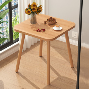 Small Square Wooden Table, Simple Square Household Table, Sofa Side Table, Bedside Table, Trendy Rental House Balcony Small Coffee Table