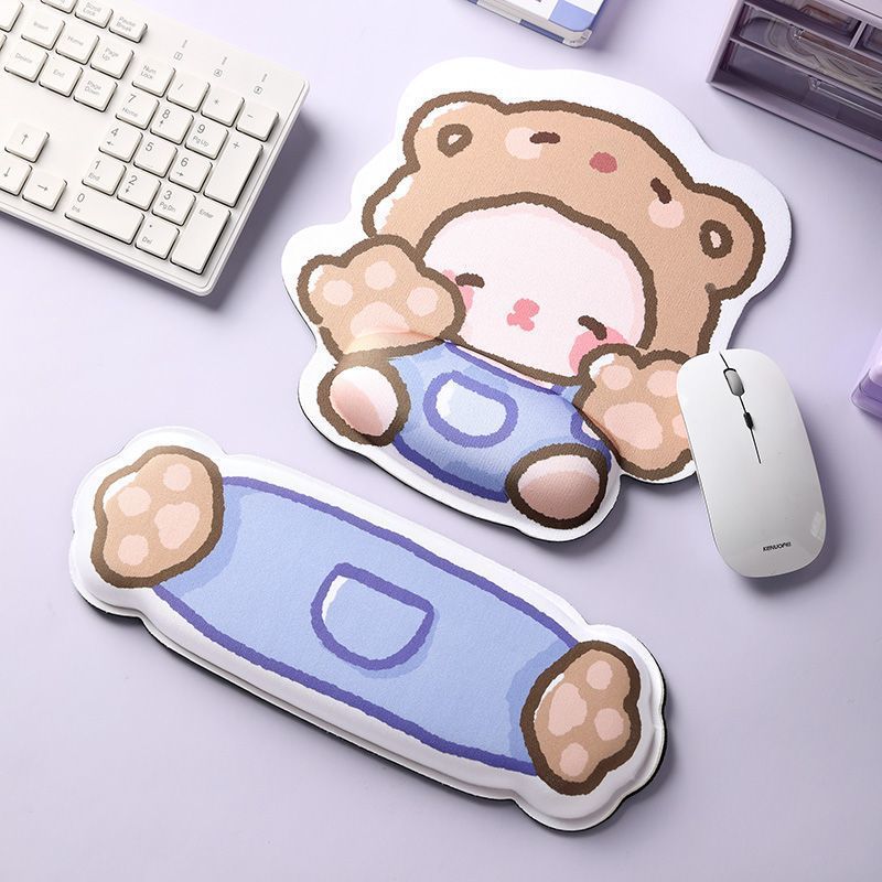 Caricatura simple viento tres dedos lindos almohadilla de muñeca teclado almohadilla de escritorio almohadilla de muñeca de oficina de niñas