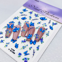 25年新作5dレリーフ花蝶ネイルステッカー立体カラー菜の花蜂爪ステッカークロスボーダー