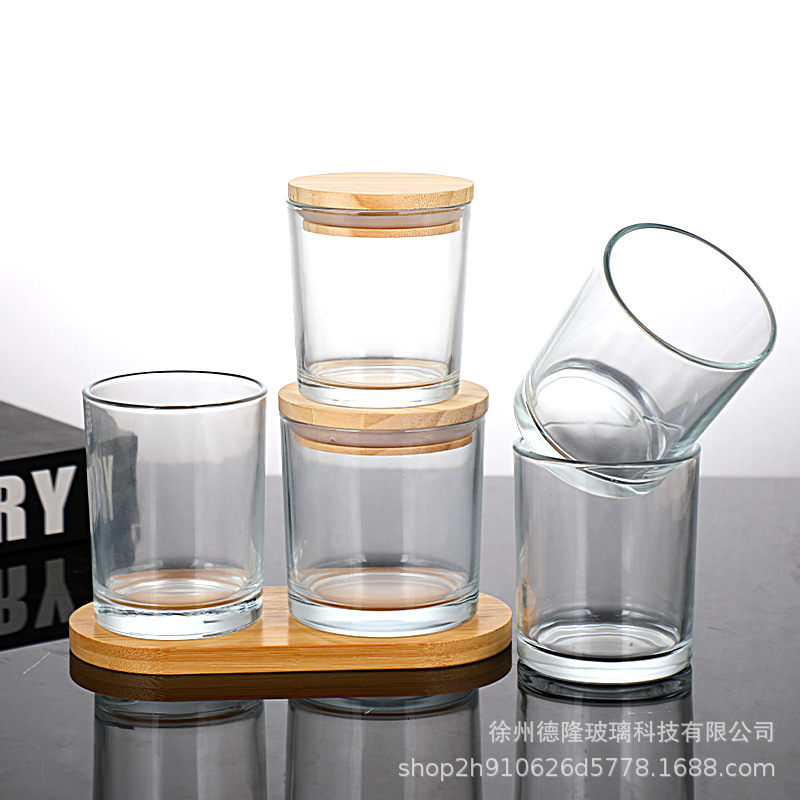 Vaso de vidrio transparente de alta gama taza de cera de incienso taza de incienso casero taza de alto nivel botella desnuda taza de vela gruesa