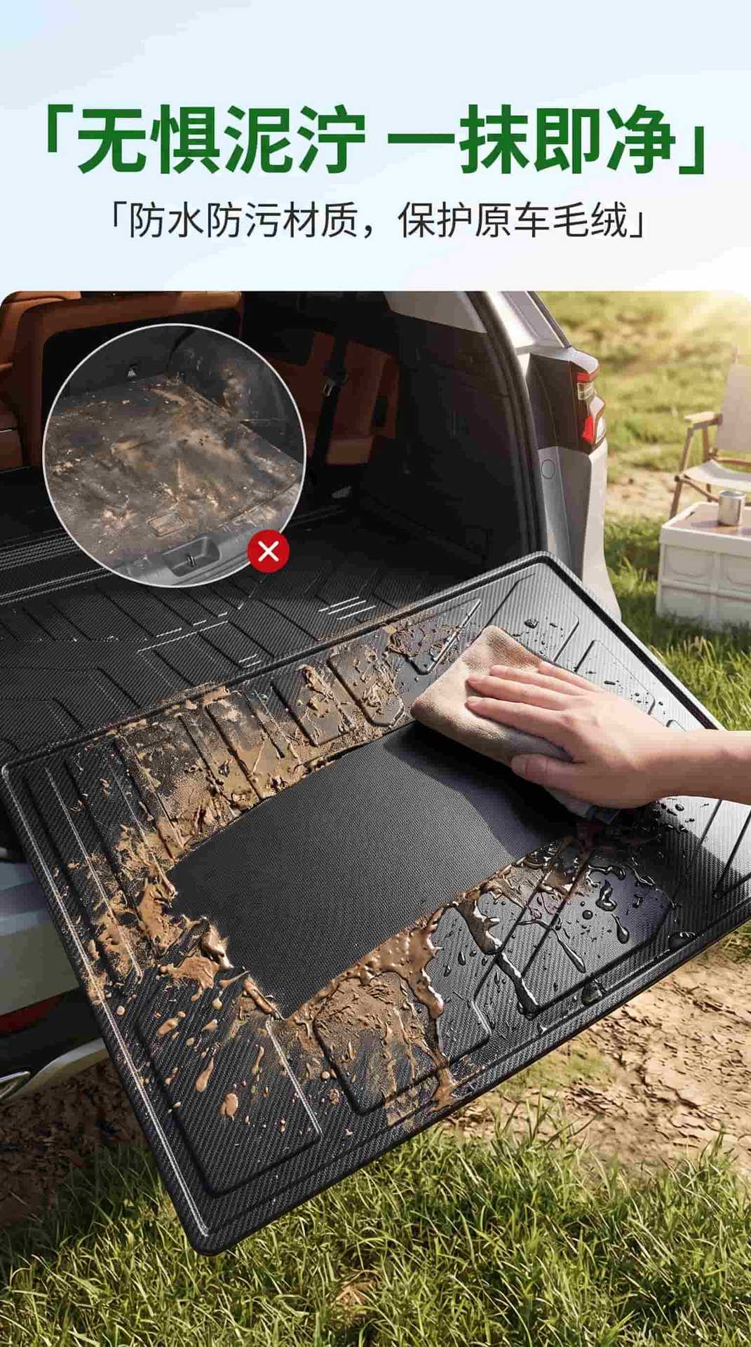 26 models of BYD Tang-specific ABS carbon fiber pattern trunk mats, waterproof and dustproof car interior accessories