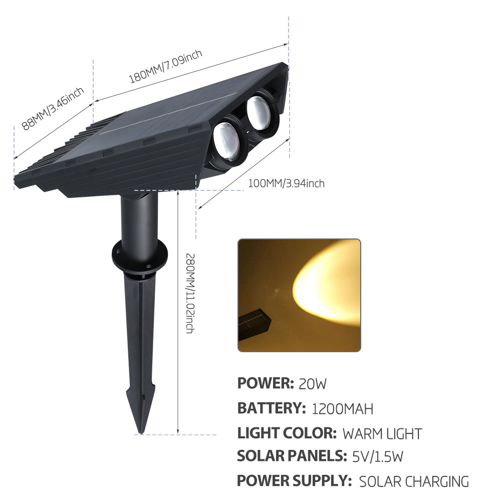 태양열 플러그 램프 따뜻한 빛
