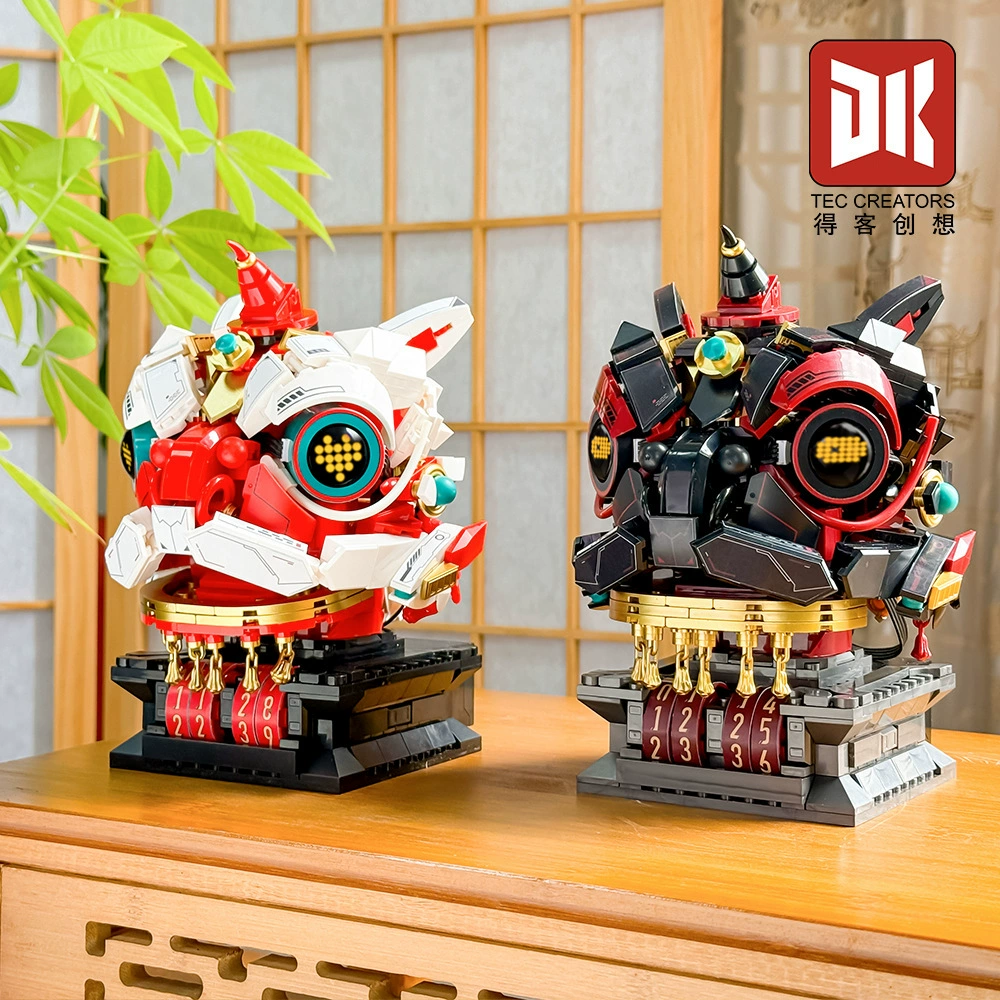 Deke 717 cyber lion awakening can switch a variety of expressions children's educational assembled building blocks toy birthday gift batch