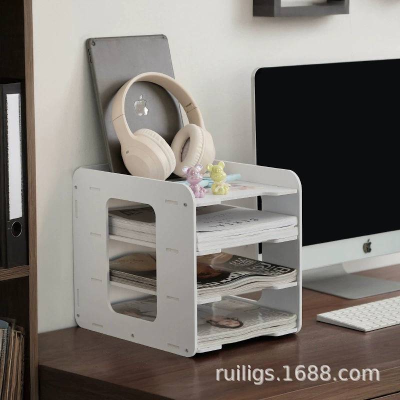 File rack storage rack multi-layer folder storage box desktop organization artifact office supplies storage shelf book