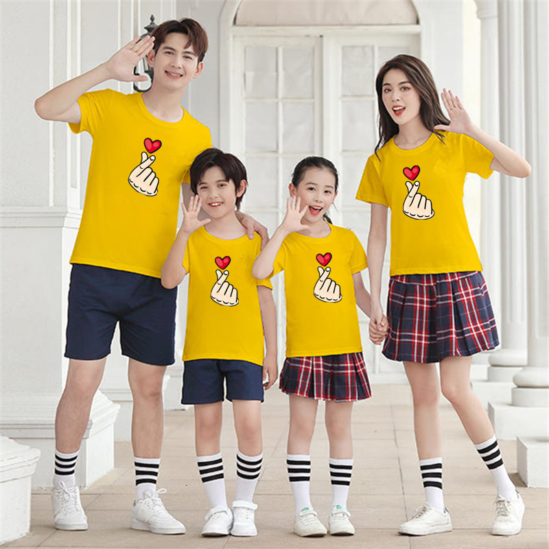 夏季幼儿园毕业校服中小学亲子活动T恤圆领短袖批发培训班团体服|ru